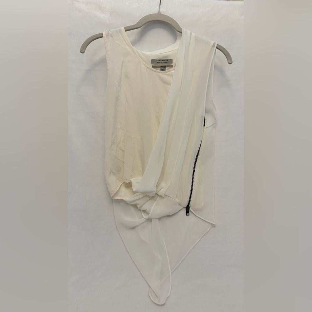 AllSaints Ivory 100% Silk Blouse